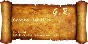 Grotte Rabán névjegykártya